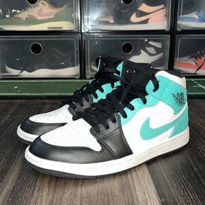 Air Jordan High-Top Sneakers in Black and Teal